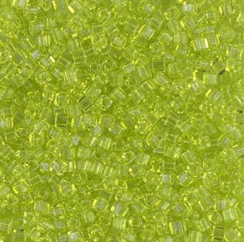 1.8mm Miyuki Cube Transparent Chartreuse SB18-134, 10 Grams