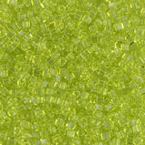 1.8mm Miyuki Cube Transparent Chartreuse SB18-134, 10 Grams