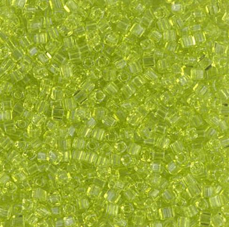 1.8mm Miyuki Cube Transparent Chartreuse SB18-134, 10 Grams