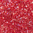1.8mm Miyuki Cube Transparent Red AB SB18-254, 10 Grams