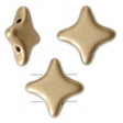 Star Beads Light Gold Matt, 2 Hole Czech Glass 10x10mm