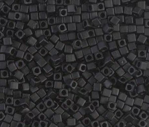 1.8mm Miyuki Cube Matte Black SB18-401F, 10 Grams