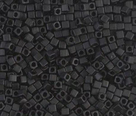 1.8mm Miyuki Cube Matte Black SB18-401F, 10 Grams