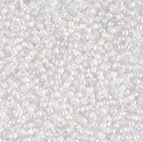 11-284 White Lined Crystal AB, Miyuki Seed Bead 11/0