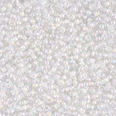 11-284 White Lined Crystal AB, Miyuki Seed Bead 11/0