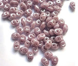 SuperDuo Opaque Violet Luster, 2-Hole Czech Glass 2.5x5mm, 23020-14400-10 grams