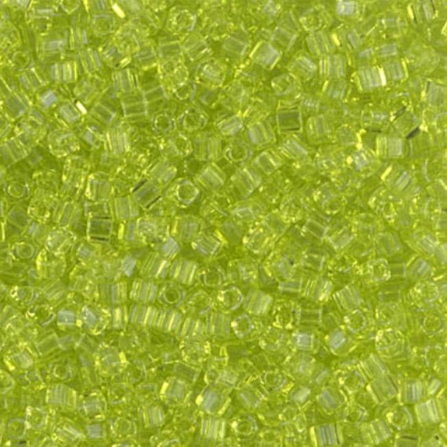 1.8mm Miyuki Cube Transparent Chartreuse SB18-134, 10 Grams