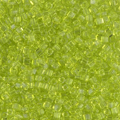 1.8mm Miyuki Cube Transparent Chartreuse SB18-134, 10 Grams
