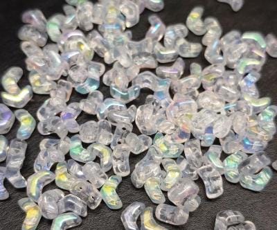 Mini Chevron Crystal AB, 2-Hole Czech Glass 6x2MM, 00030-28701-50 Beads
