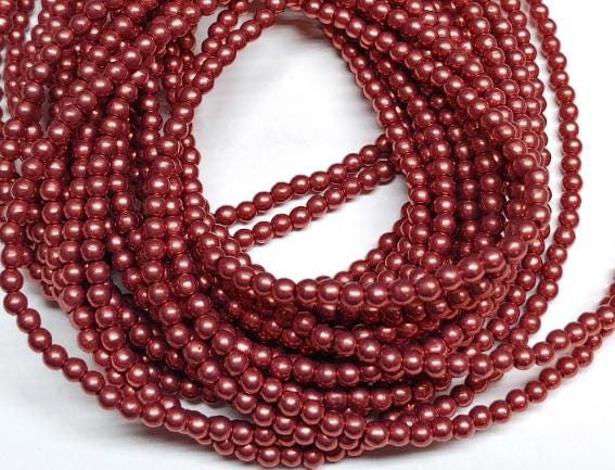 3mm Round Saturated Metallic Valiant Poppy Glass Beads, 06B02 100 beads