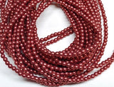 3mm Round Saturated Metallic Valiant Poppy Glass Beads, 06B02 100 beads