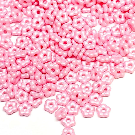 Forget-Me-Not 5mm Pastel Rose, Spacer Bead, Czech Pressed Glass, 29305-50 beads