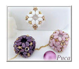 Paros® Par Puca® Jet Nebula Matte, 2-hole beads 7 x 4mm, 10 grams 85001