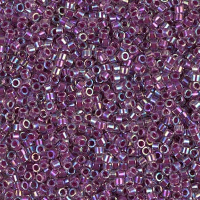 Raspberry Lined Crystal AB Miyuki Delica 11/0 DB0056