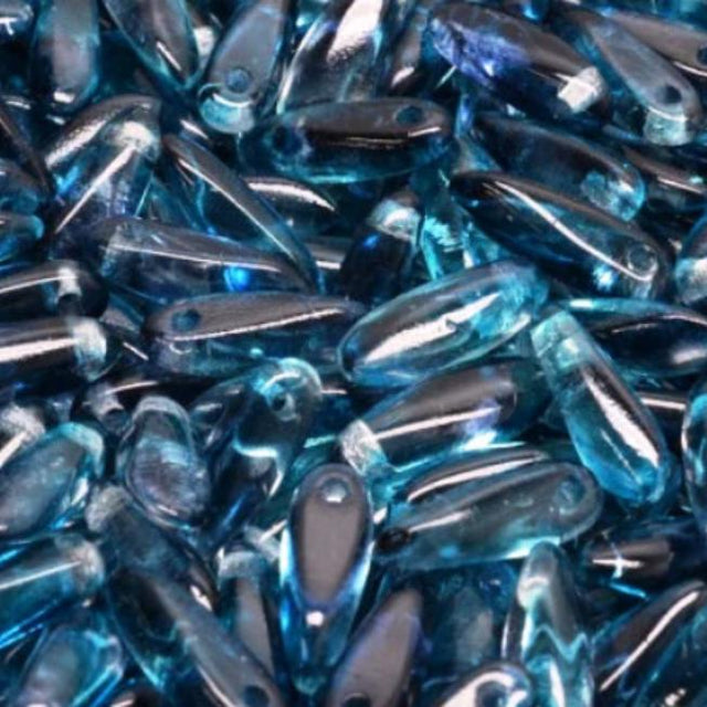 Dagger Bead Crystal Aqua Blue, Czech Glass 3X11MM, 00030-48603