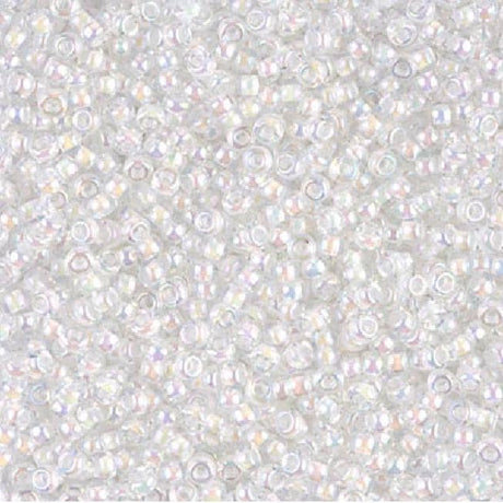 11-284 White Lined Crystal AB, Miyuki Seed Bead 11/0