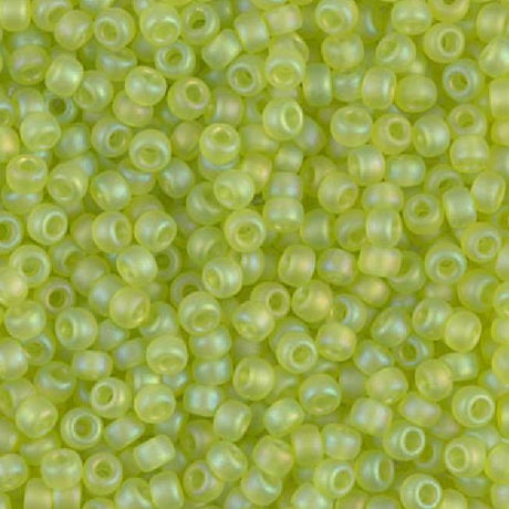 8/0 Matte Transparent Chartreuse AB, Miyuki Seed Bead, 8-143FR