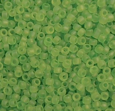 8/0 Transparent Matte Lime, Matsuno Seed Bead, 8-F143