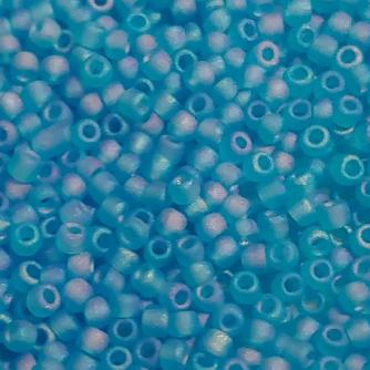 8/0 Transparent Matte Aqua Blue AB, Matsuno Seed Bead, 8-F260