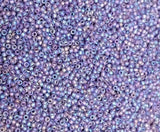 11/0 Toho Transparent Rainbow Frosted Lt Tanzanite, 166DF, Round Seed Bead 10 or 20 grams