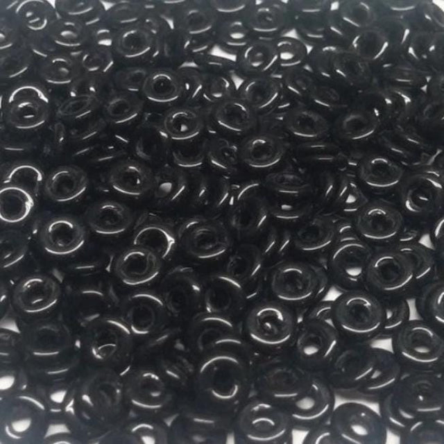 O Bead Jet, 1X4MM Czech Glass 23980