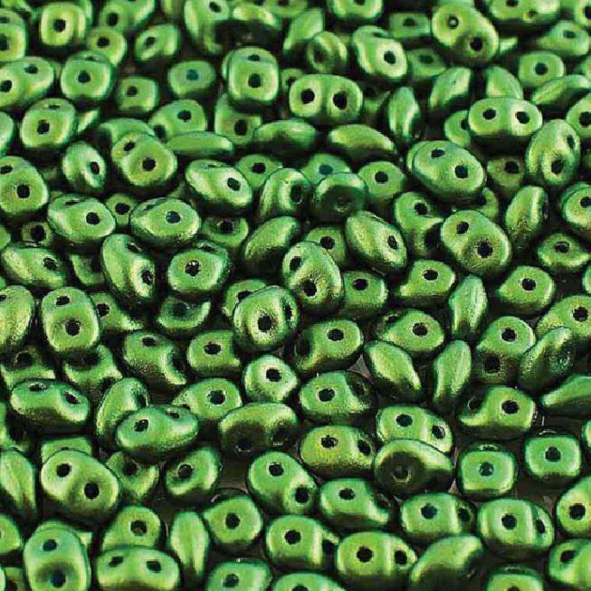Superduo Gold Shine Dark Olive, 2-hole bead 2.5mm x 5mm-24103