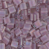 Miyuki Tila Beads-Tila, Half Tila or Quarter Tila Matte Transparent Smoky Amethyst AB - 142FR, 5 grams
