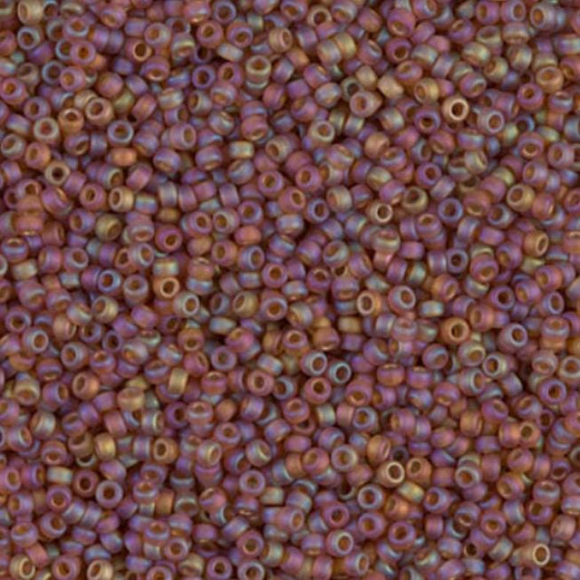 15-134FR Matte Transparent Dark Topaz AB, Miyuki Seed Bead, 15/0
