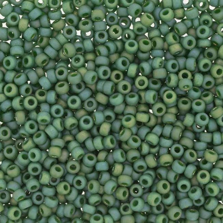 Frosted Opaque Glaze Rainbow Green, 4699 Miyuki size 11/0 Glass Seed Bead