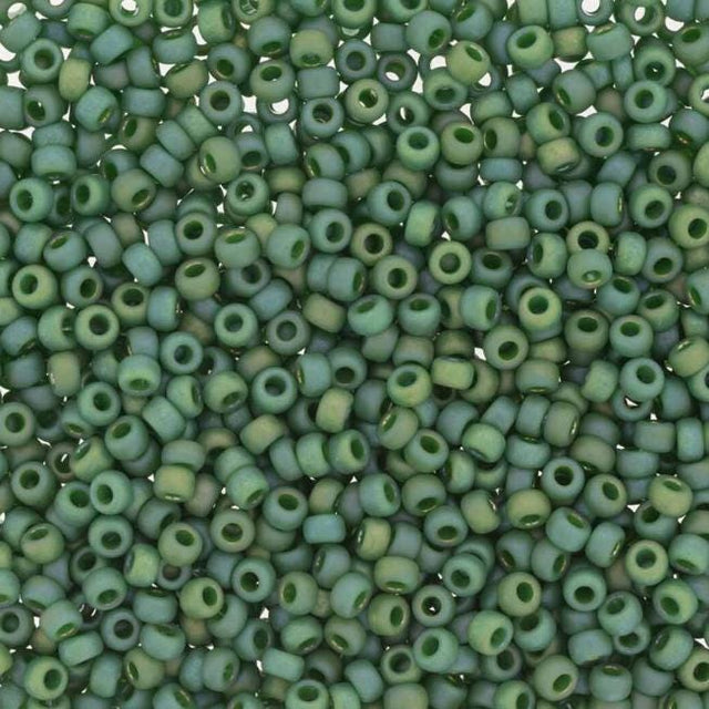 Frosted Opaque Glaze Rainbow Green, 4699 Miyuki size 11/0 Glass Seed Bead