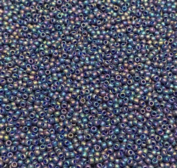 Semi Glazed Rainbow Navy, 2637F 11/0 Toho Round Seed Bead, 10 Grams