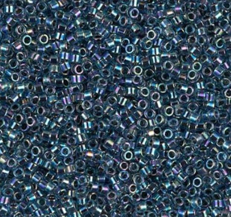 Blue Lined Blue AB, 11/0 Miyuki Delica Bead, DB0085 - 5 Grams