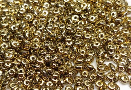 SuperDuo Full Amber, Czech Glass 2-hole bead 2.5x5mm-26440, 10 grams