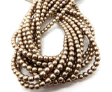 4mm Round Saturated Metallic Hazelnut, Czech Glass Beads, 77056-100 beads