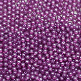 4mm Round Crystal Pearl Dark Violet, Czech Glass Beads 