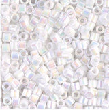 DB0202 11/0 White Pearl AB, Miyuki Delica
