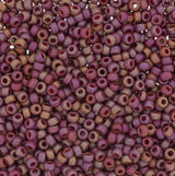 Frosted Opaque Glaze Rainbow Dark Red, 4696 Miyuki size 11/0 Glass Seed Bead, 10 grams