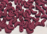 Mini Chevron Matte Velvet Maroon, 2-Hole Czech Glass 6x2MM, 02010-29528-50 Beads