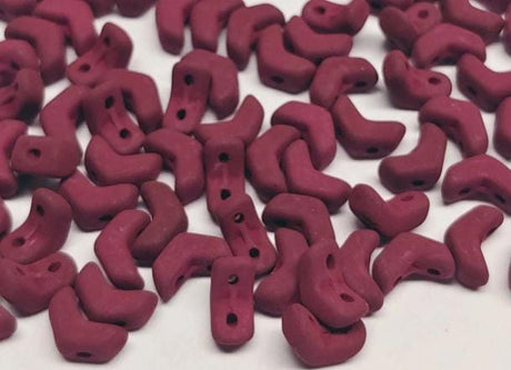 Mini Chevron Matte Velvet Maroon, 2-Hole Czech Glass 6x2MM, 02010-29528-50 Beads