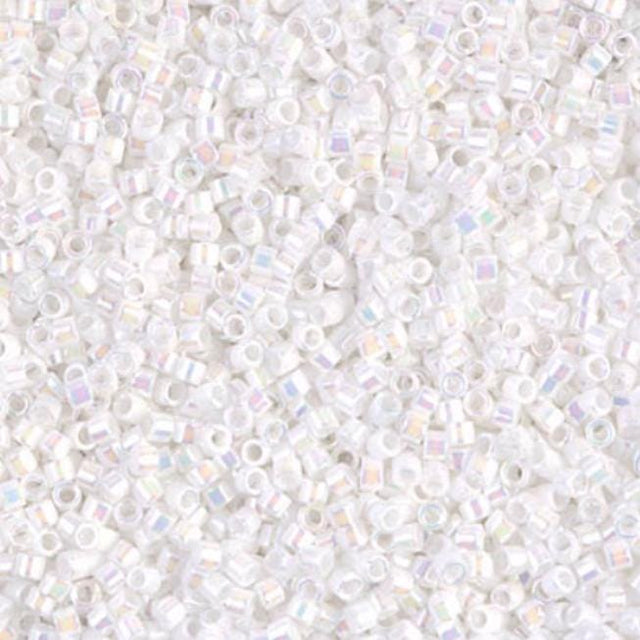 DB0202 11/0 White Pearl AB, Miyuki Delica