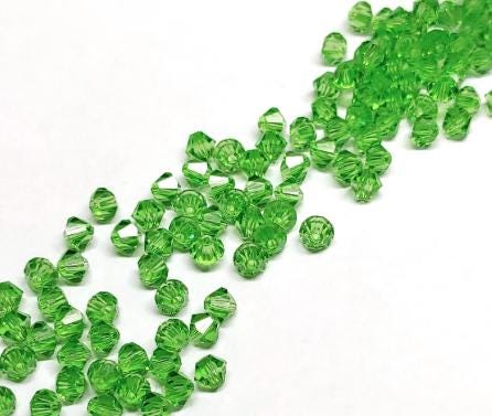 Preciosa 4mm Peridot, Crystal Bicone - 36 pieces