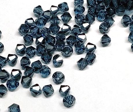 Preciosa 4mm Montana, Crystal Bicone - 36 pieces