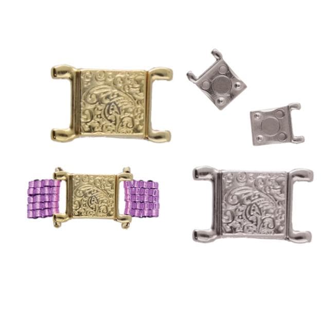 Cymbal Afrata ll Magnetic Clasp 015204, Antique Silver Plated or Gold Plated-1