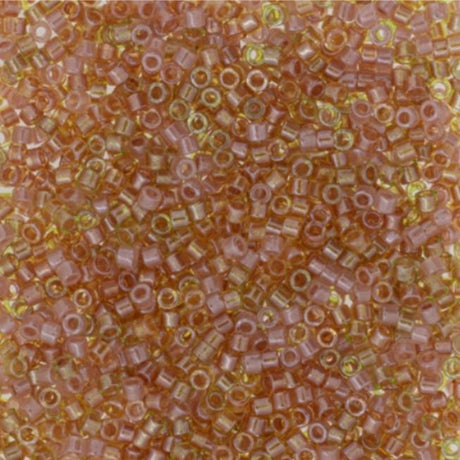 Sparkling Lined Golden Peach Mix Miyuki Delica 11/0 DB0987