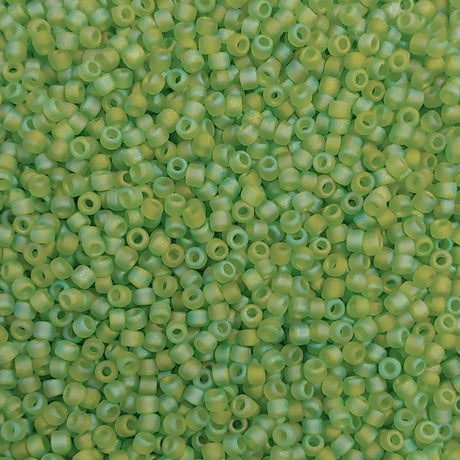 8/0 Transparent Matte Lime AB, Matsuno Seed Bead, 8-F258