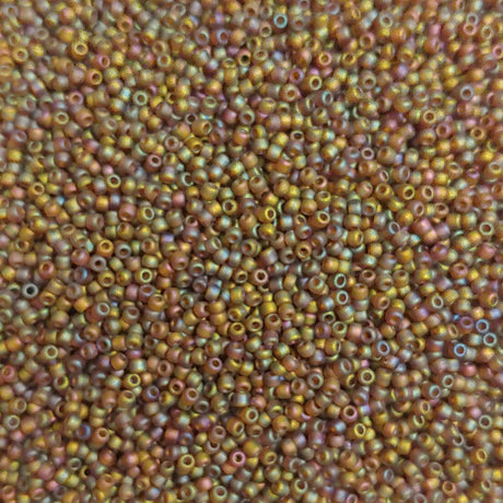 11/0 Matte Transparent Light Topaz AB, Matsuno Seed Bead 11-F257