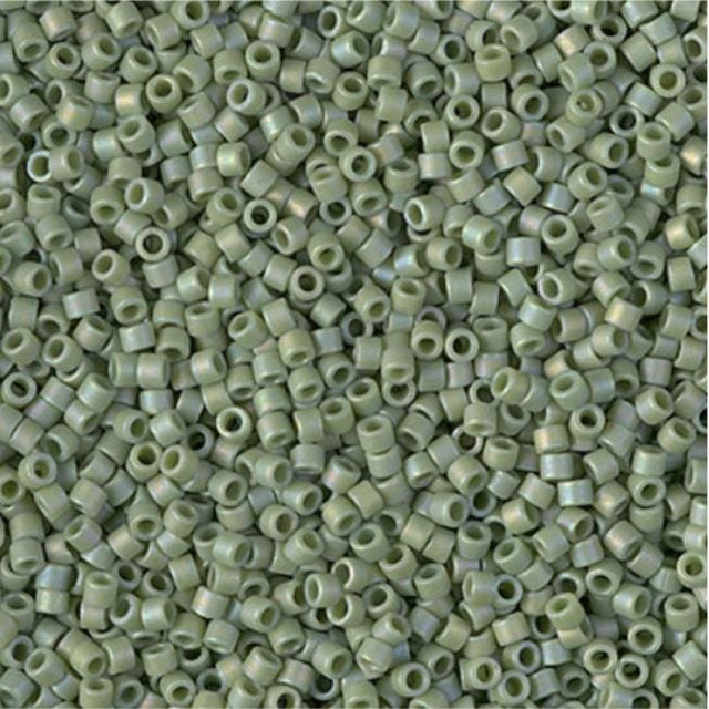 DB2311 11/0 Matte Opaque Glazed Turtle Green AB Miyuki Delica 