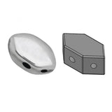 Paros® Par Puca® Argentees, 7 x 4mm, 60 beads