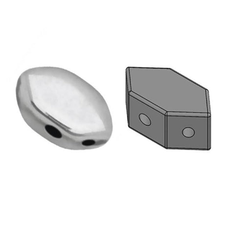 Paros® Par Puca® Argentees, 7 x 4mm, 60 beads