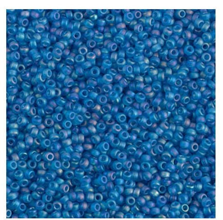 11/0 Matte Transparent Capri Blue AB, Miyuki Seed Bead 11-149FR